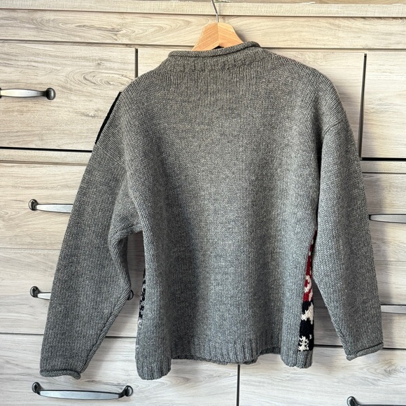 Eddie Bauer vintage cardigan sweater womens sz M high quality %100 wool in gray - Picture 3 of 8